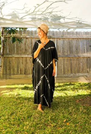 Midnight Diamond Tie-Dye Kaftan