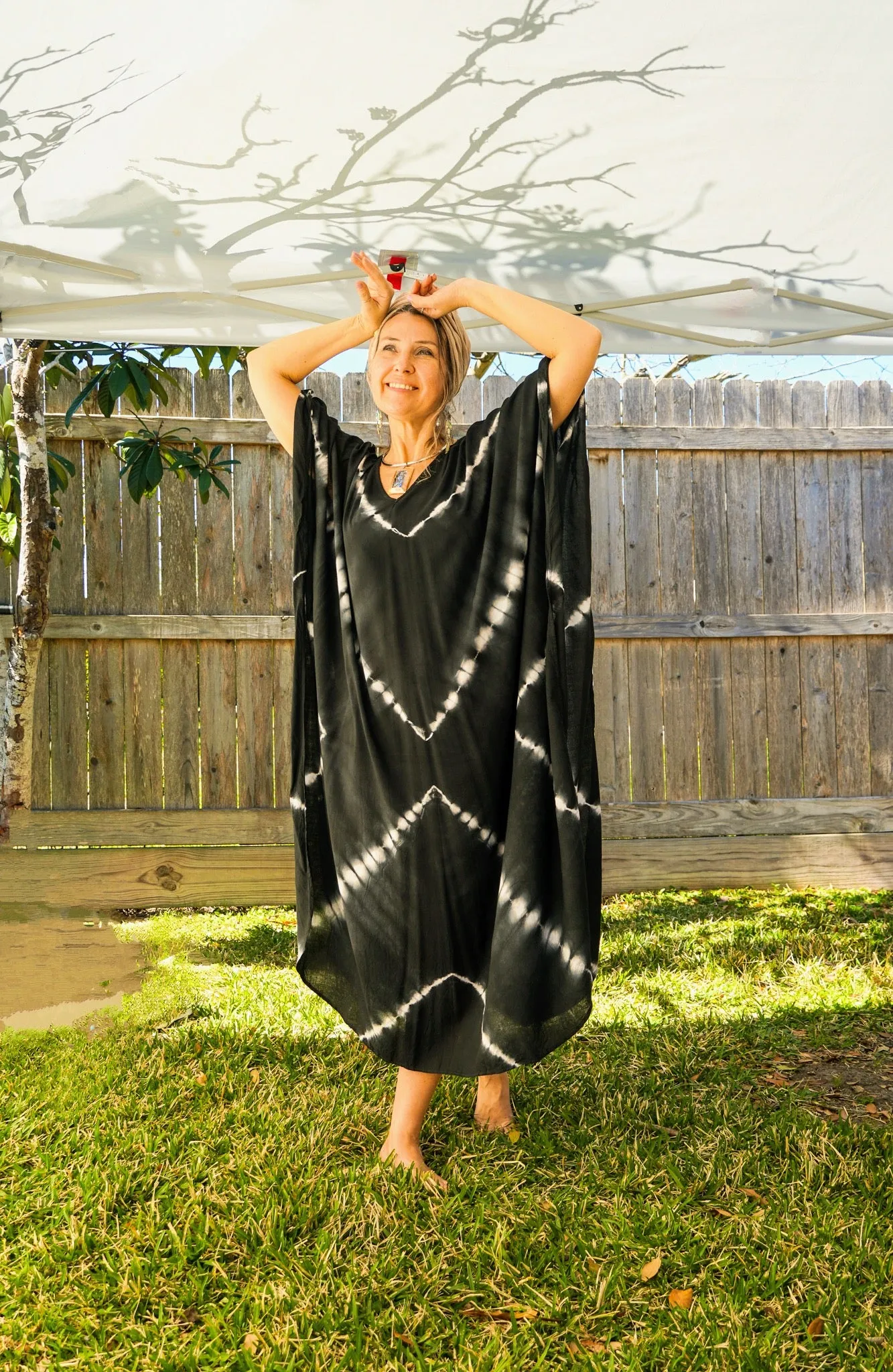 Midnight Diamond Tie-Dye Kaftan