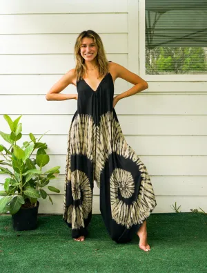 Midnight Sandstone Hand Dyed Wide Leg Boho Hippie Jumpsuits Rompers Pants