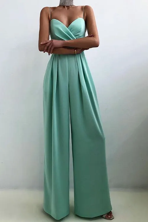 Minimalism Wide Leg Slip Jumpsuits