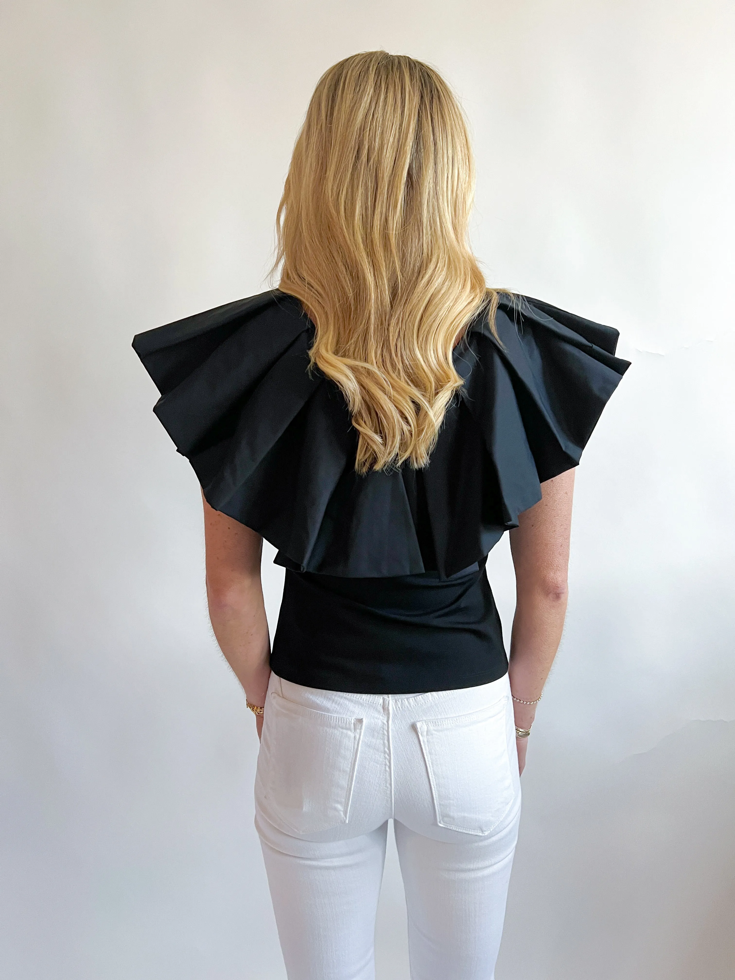 Mixed Media Frill Top
