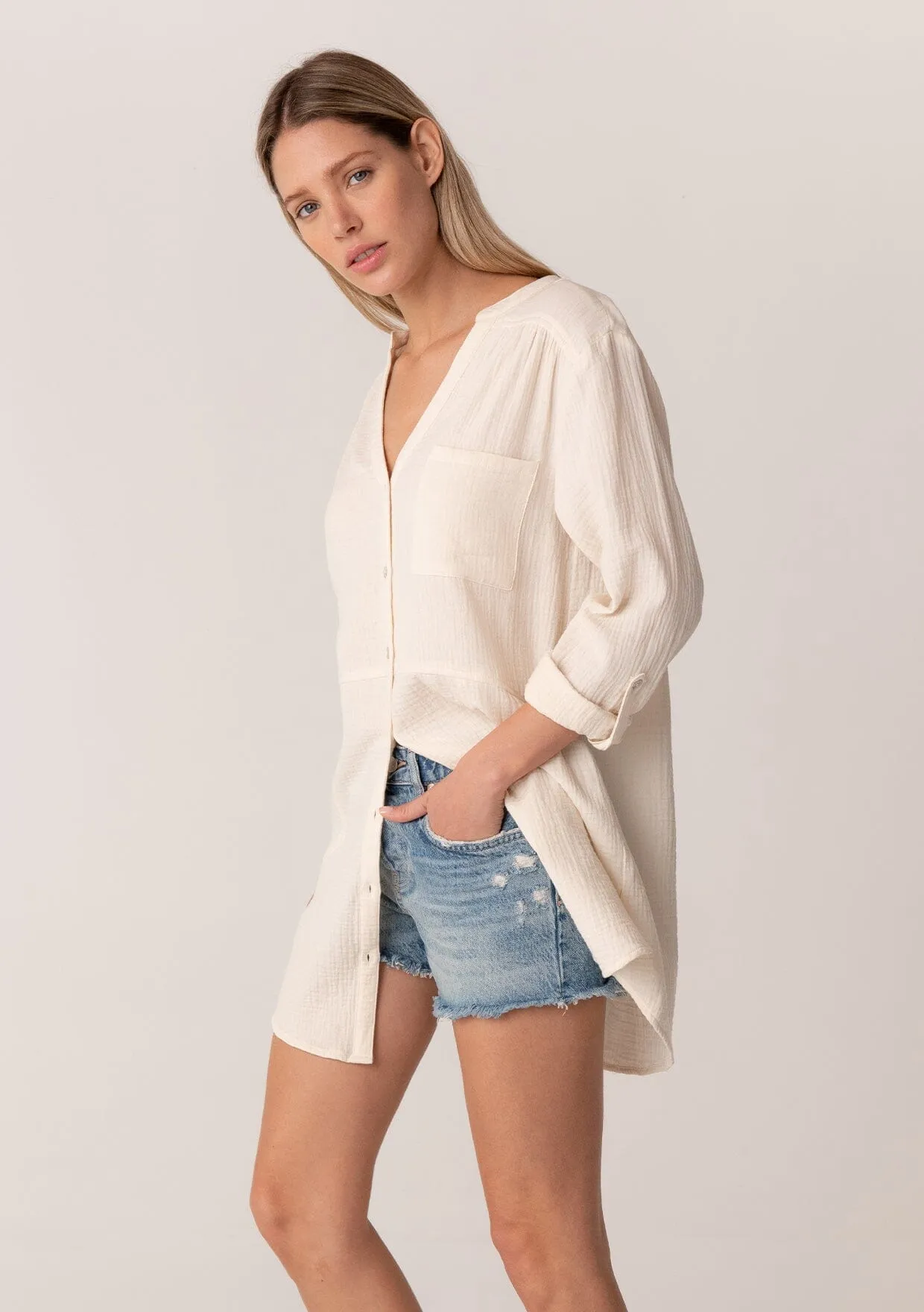 Moonlight Button Front Top