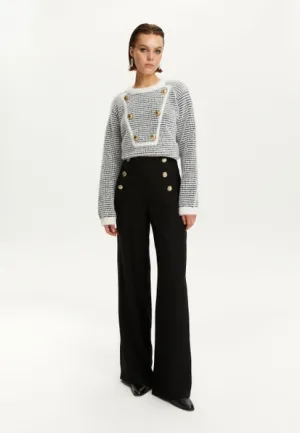 Multi Button Striped Sweater