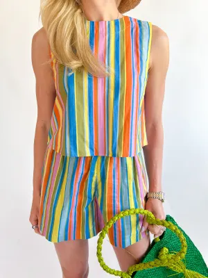 Multi Stripe Crop Top
