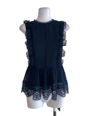 Navy Blue Blouson Top