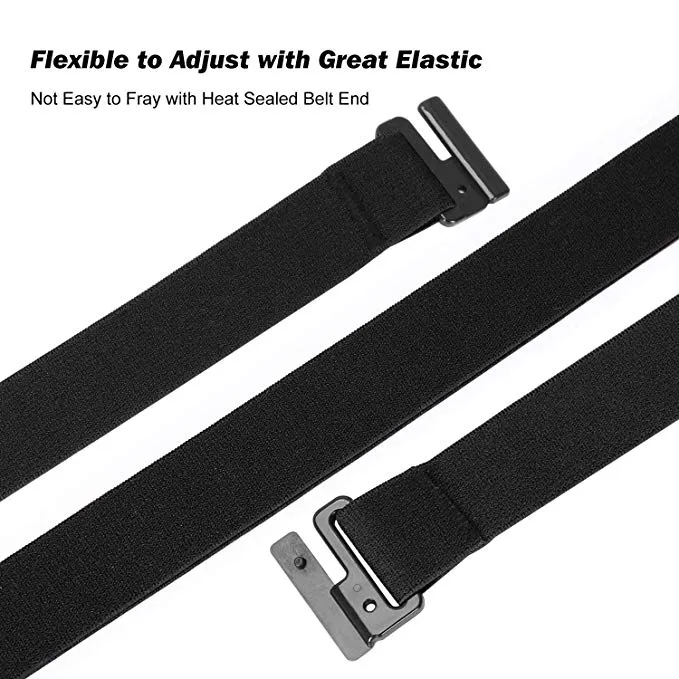 No Show Women Stretch Belt Invisible Elastic Web Strap Belt with Flat Buckle for Jeans Pants Dresses