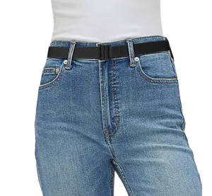 No Show Women Stretch Belt Invisible Elastic Web Strap Belt with Flat Buckle for Jeans Pants Dresses