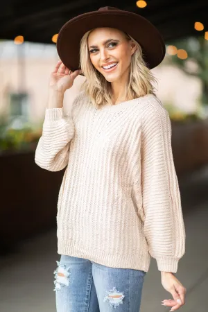 Oatmeal Raglan Sleeve Sweater