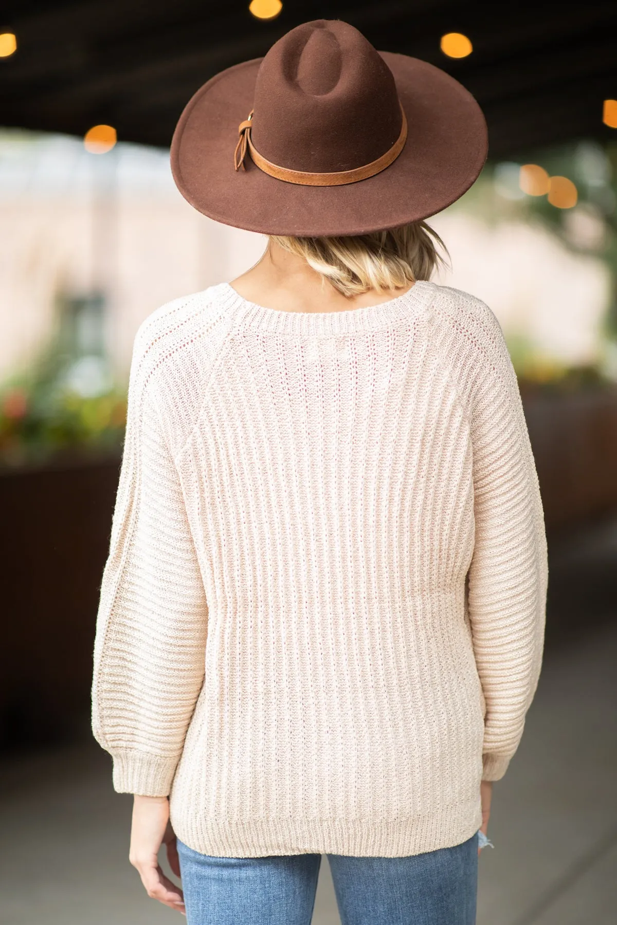 Oatmeal Raglan Sleeve Sweater