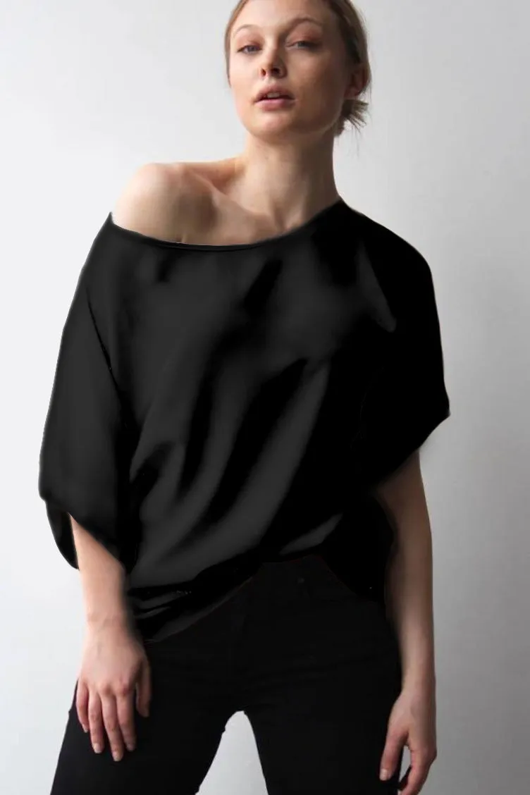 October Reign Luxe Silk Tee - Black