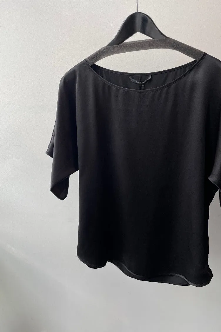 October Reign Luxe Silk Tee - Black