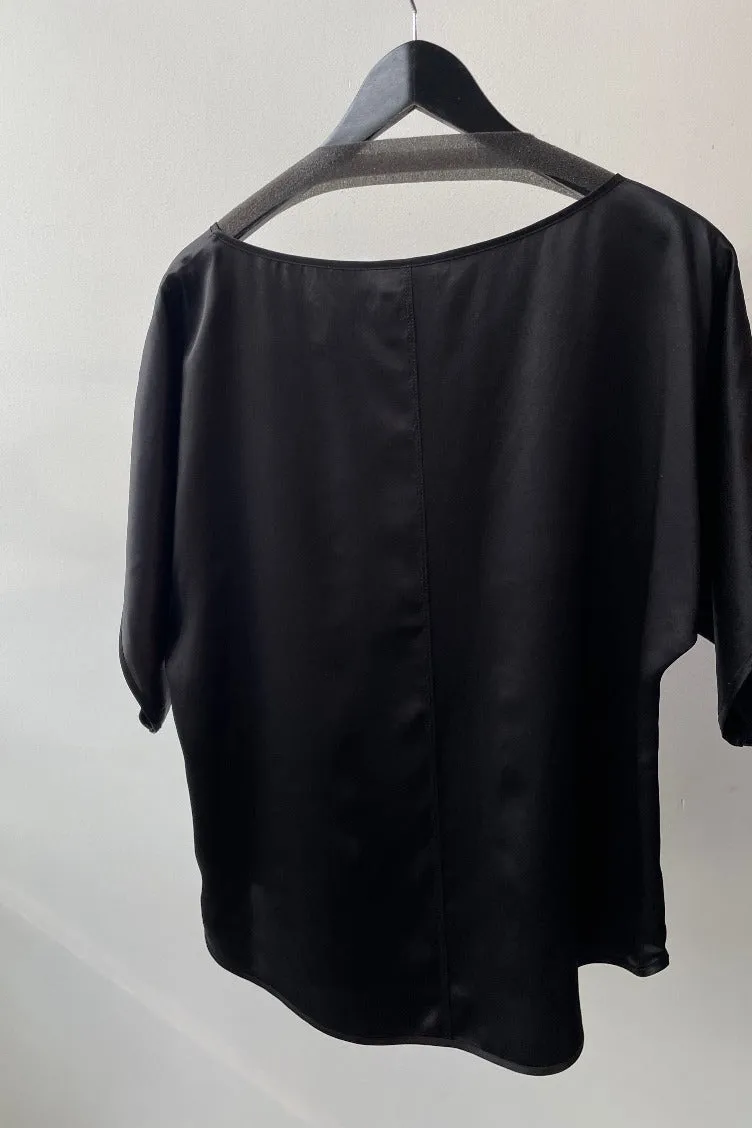 October Reign Luxe Silk Tee - Black
