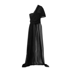 One-Shoulder Draped Silk Crepe Top