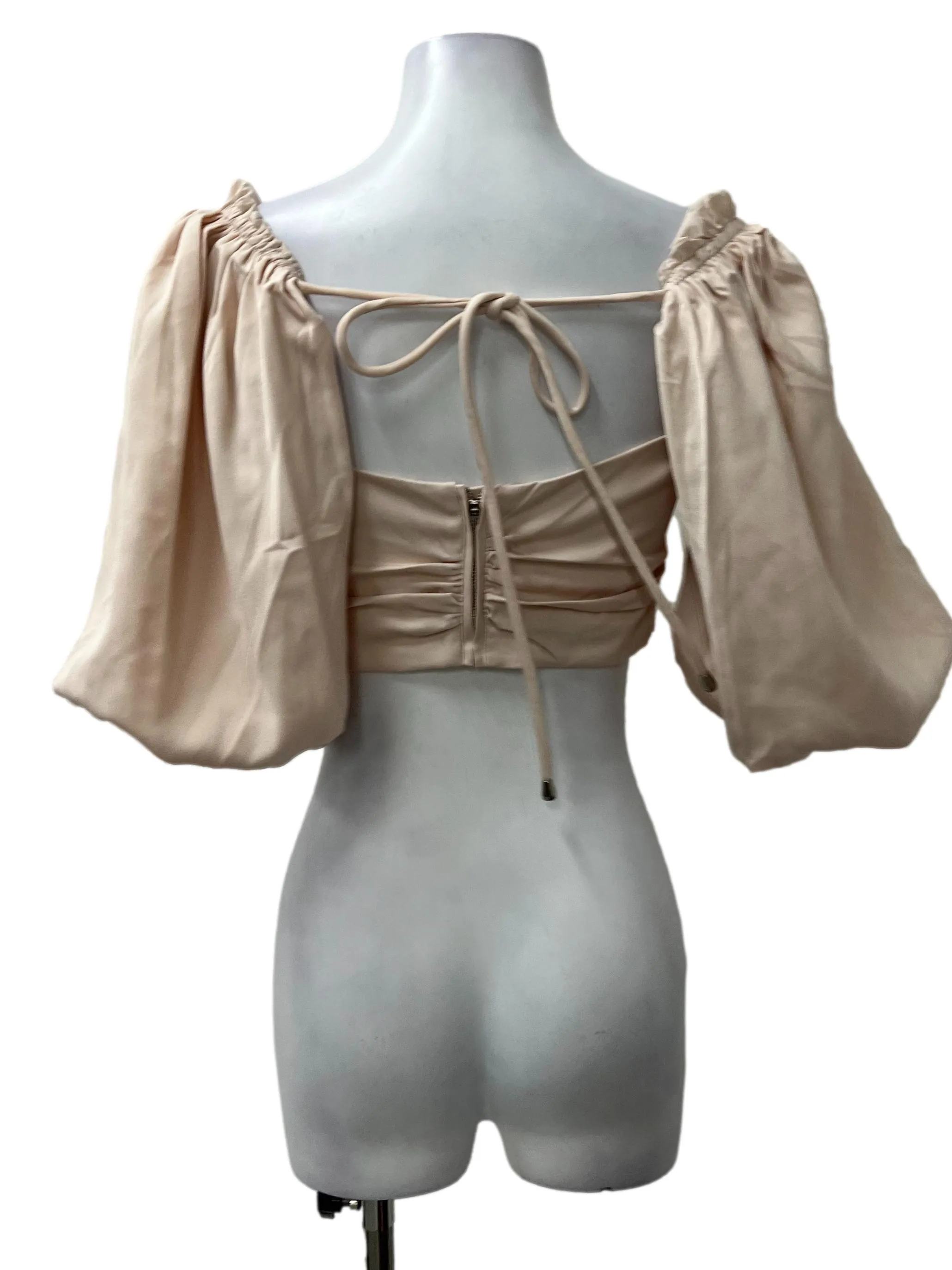 Pale Pink Puff Sleeve Sweetheart Top