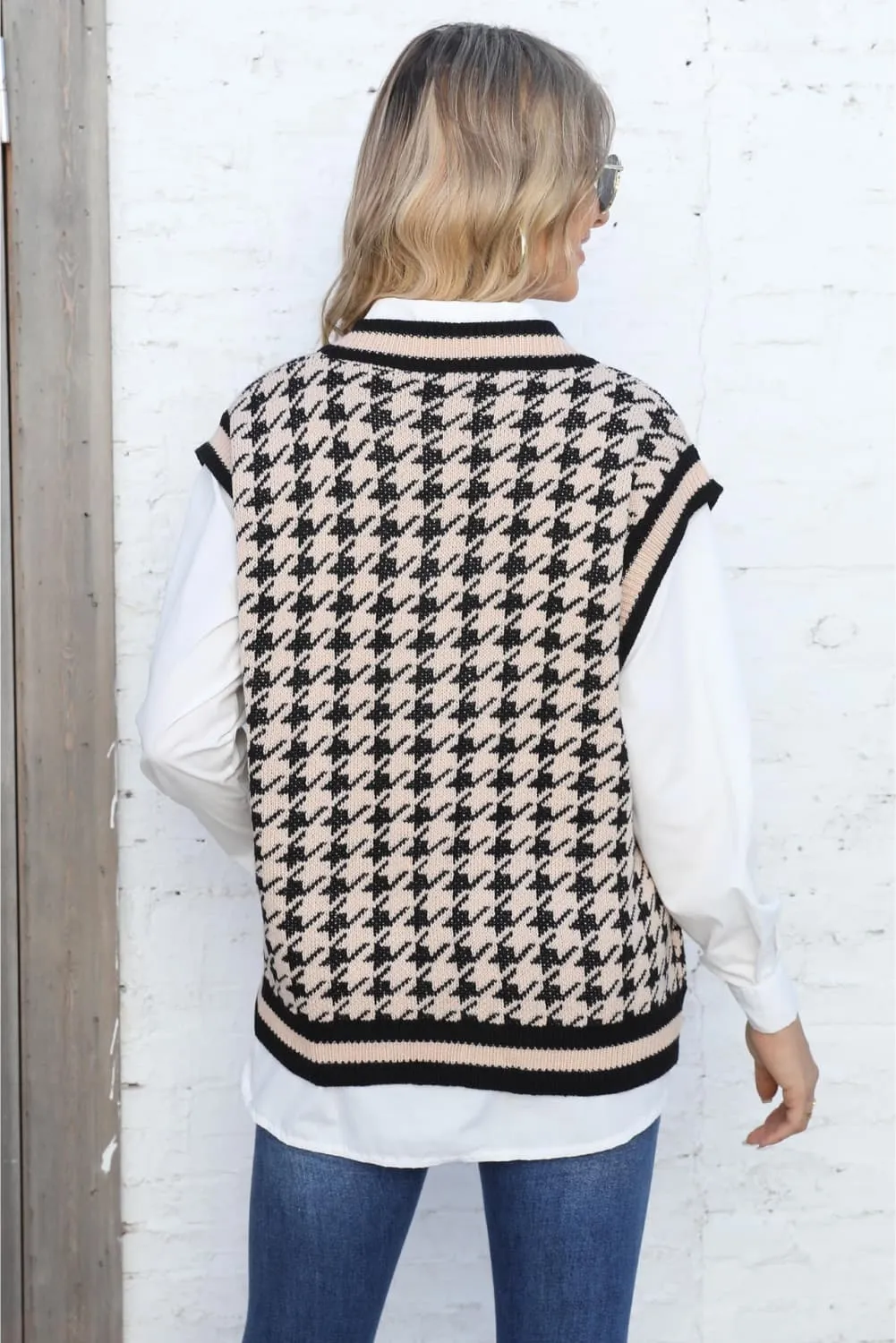Parisian Vibes Houndstooth Sweater Vest