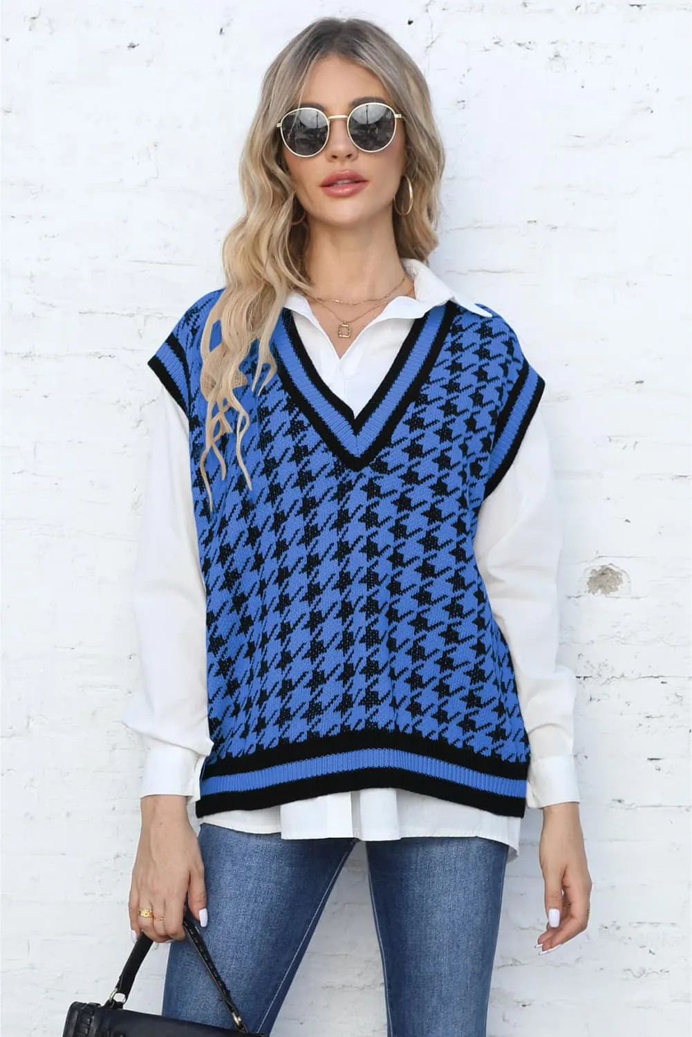 Parisian Vibes Houndstooth Sweater Vest