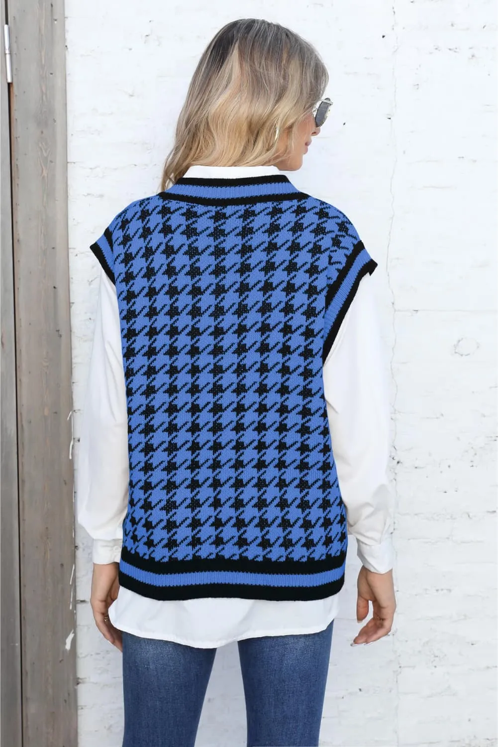 Parisian Vibes Houndstooth Sweater Vest