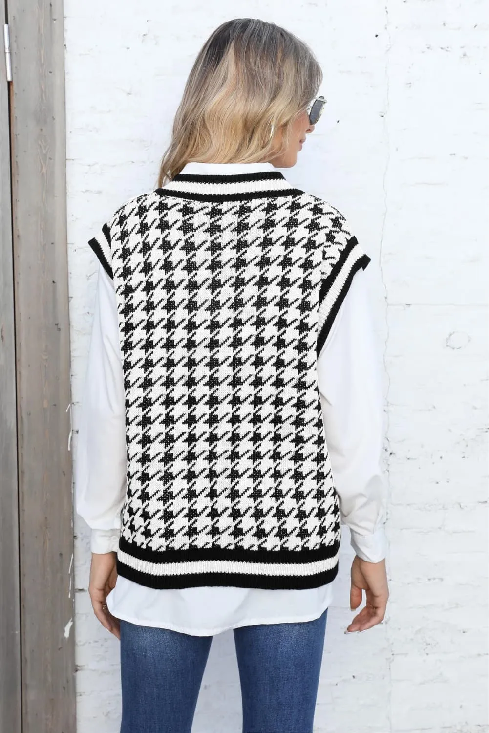 Parisian Vibes Houndstooth Sweater Vest