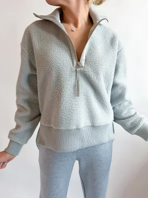 Pearl Blue Roselle Half Zip Fleece Pullover