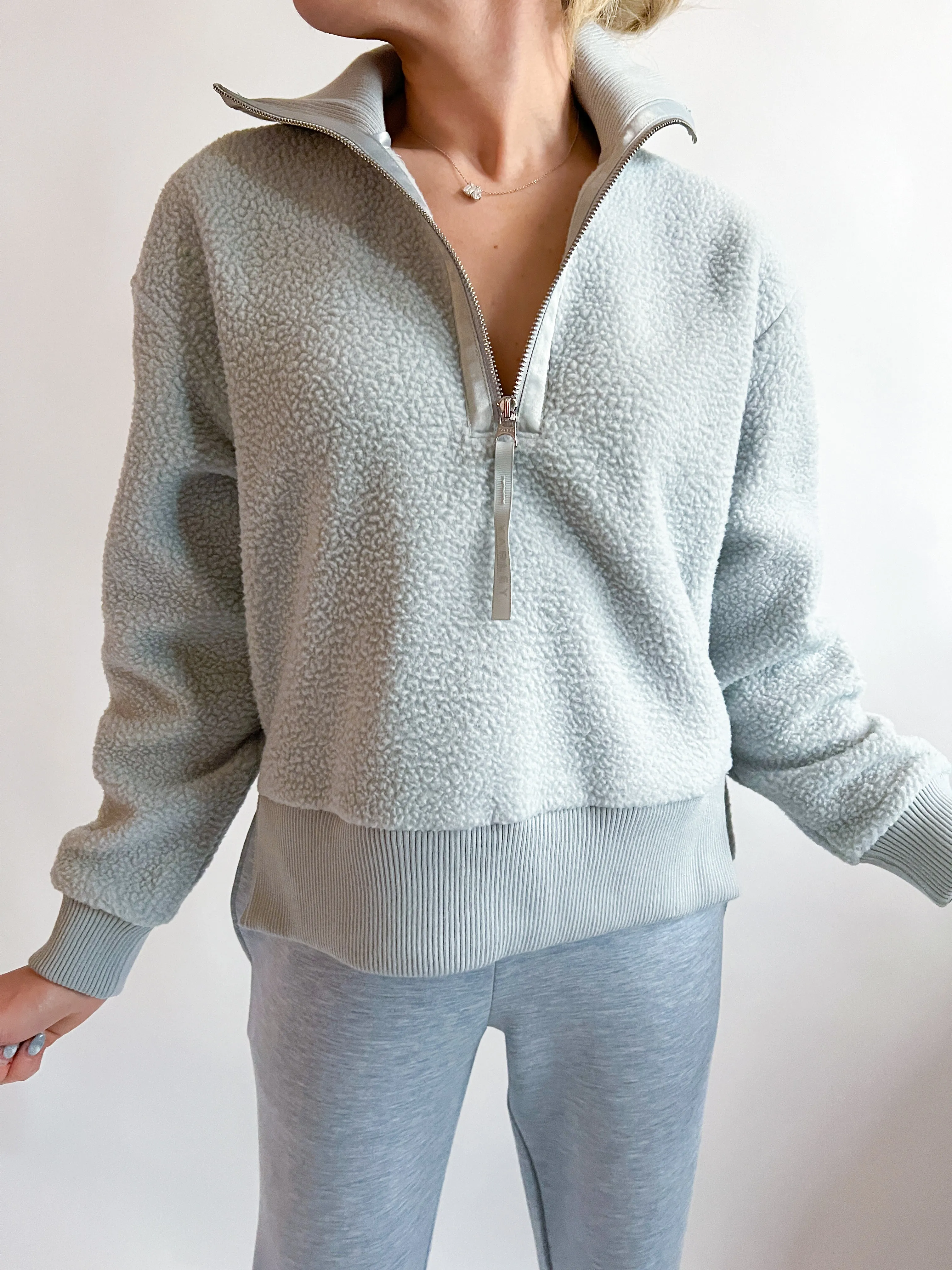 Pearl Blue Roselle Half Zip Fleece Pullover