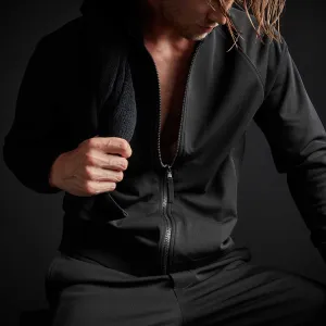 Piped Track Jacket - Black