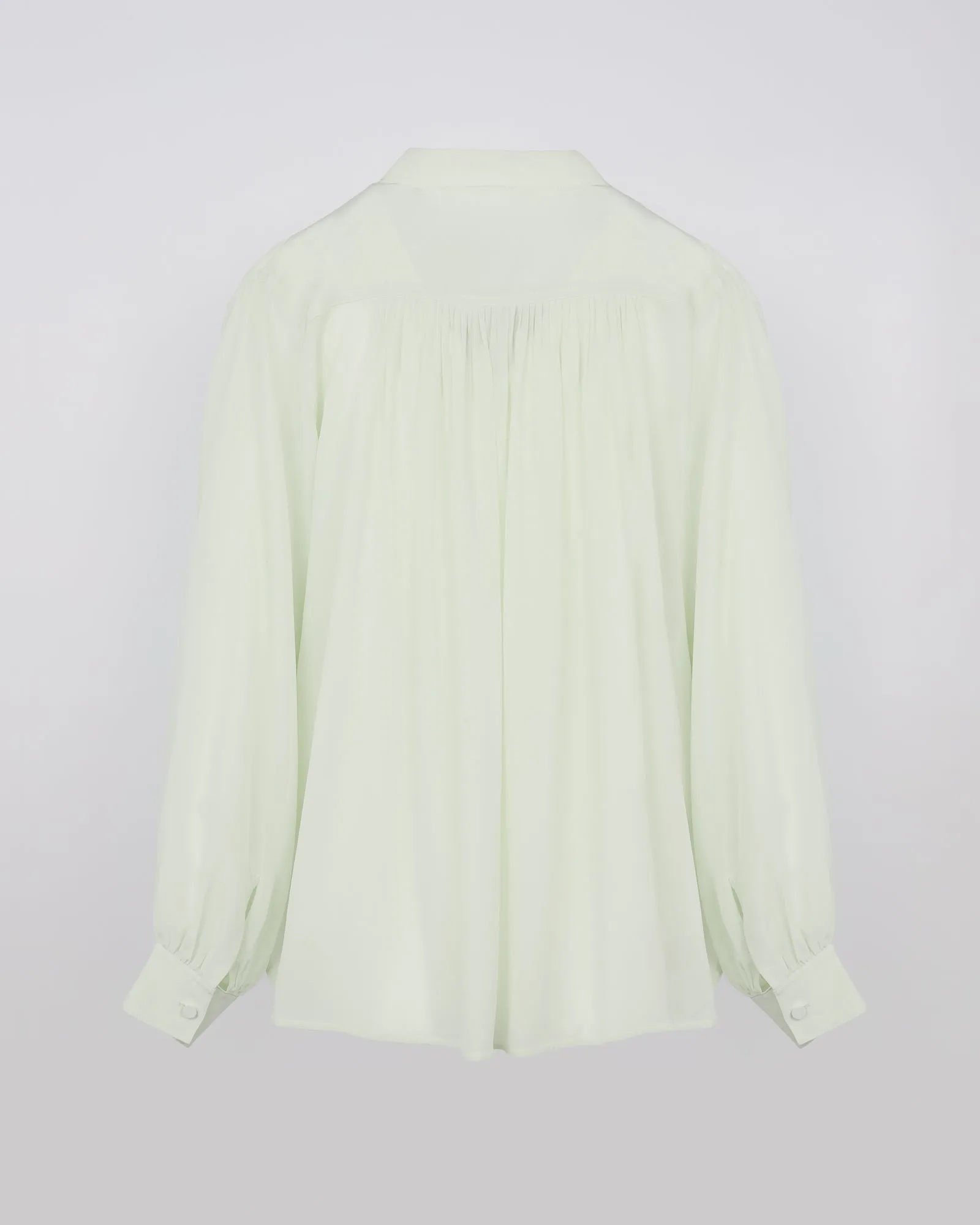 Pleated shirt in light silk crepe