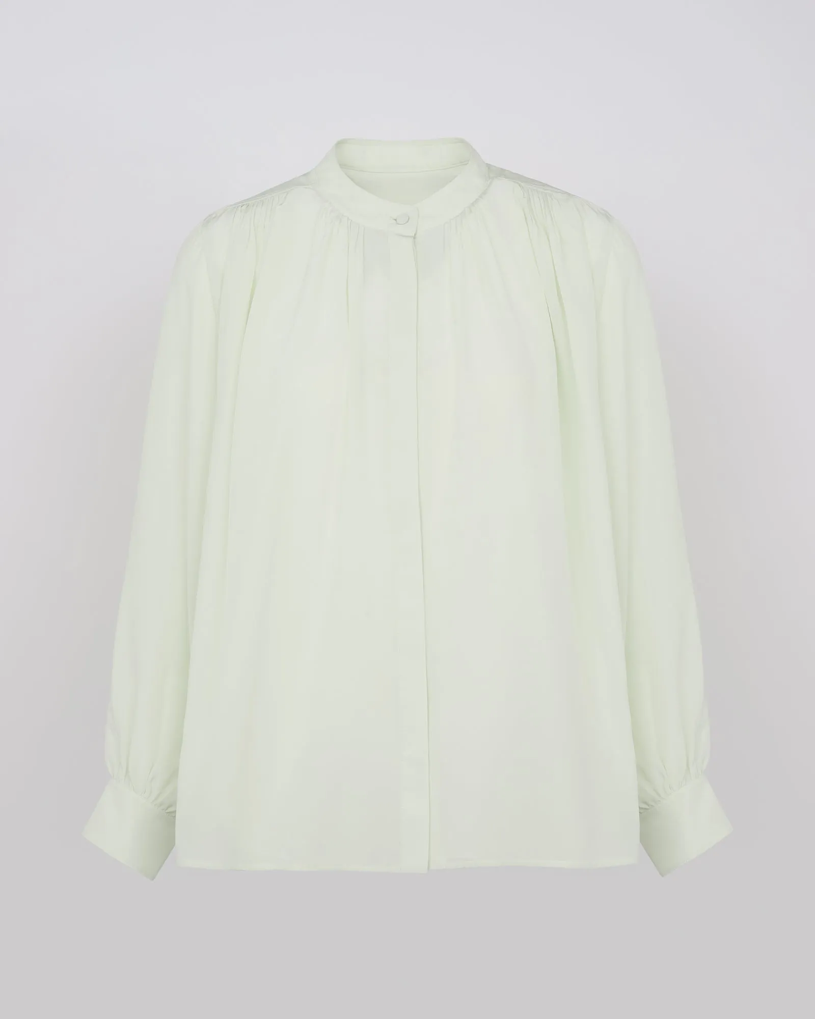 Pleated shirt in light silk crepe