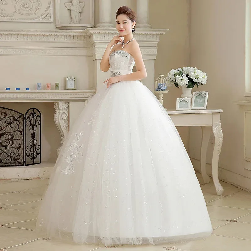 Plus Size Wedding Dresses Long Elegant Strapless