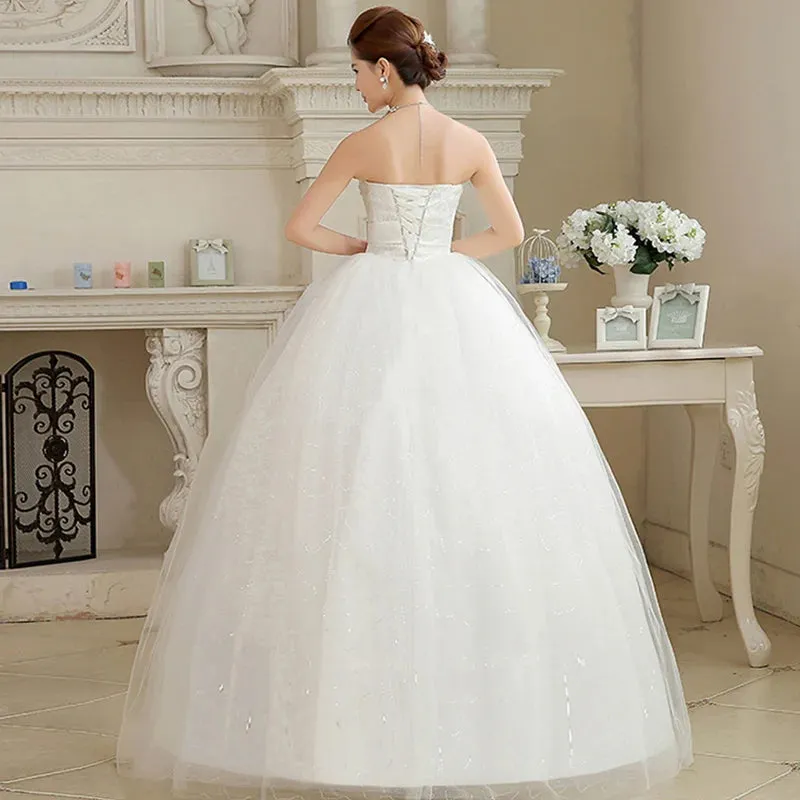 Plus Size Wedding Dresses Long Elegant Strapless