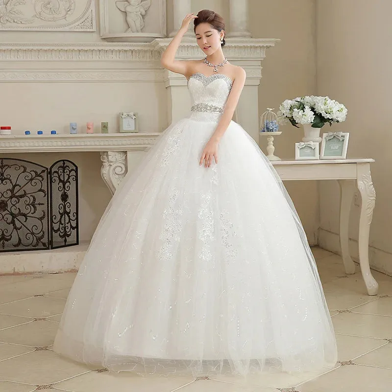 Plus Size Wedding Dresses Long Elegant Strapless