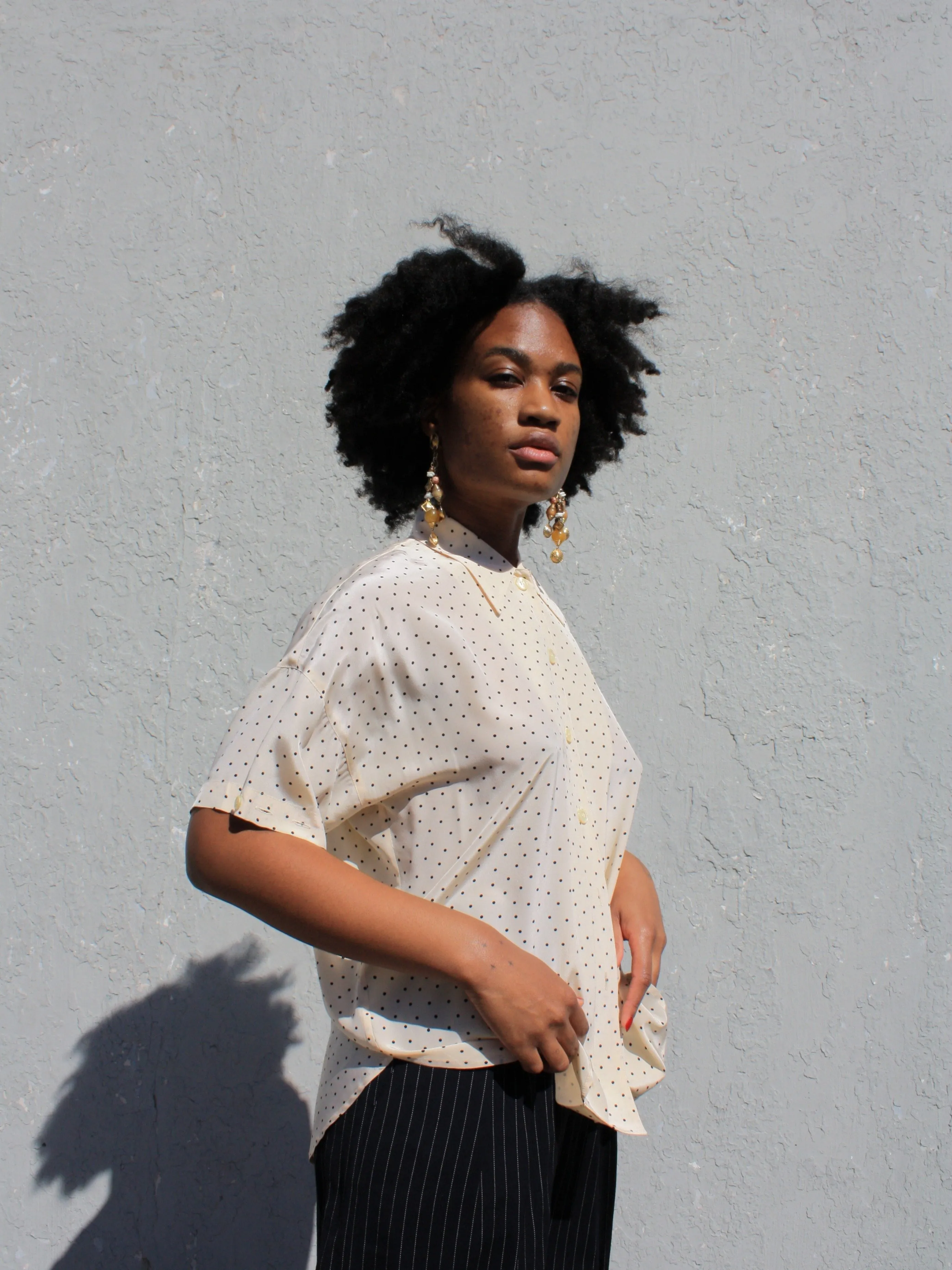 Polka Dot Silk Blouse