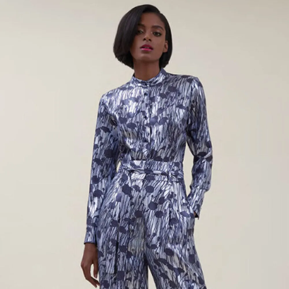 Printed Lamé Blouse