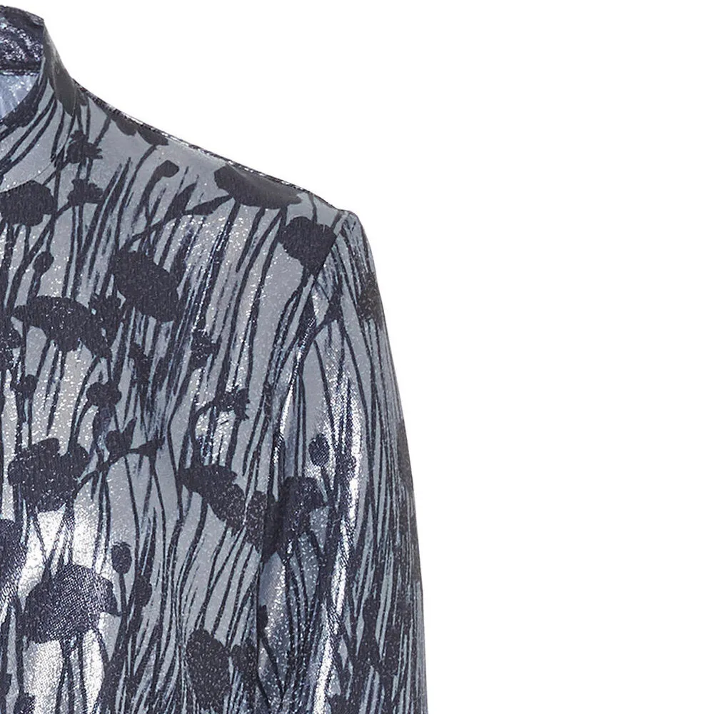 Printed Lamé Blouse
