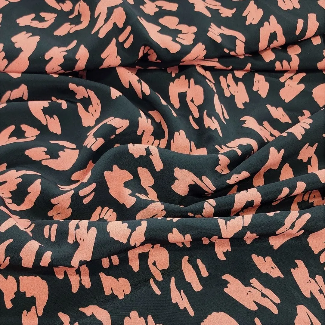 Printed Morrocaine fabric Black/Red 150cn