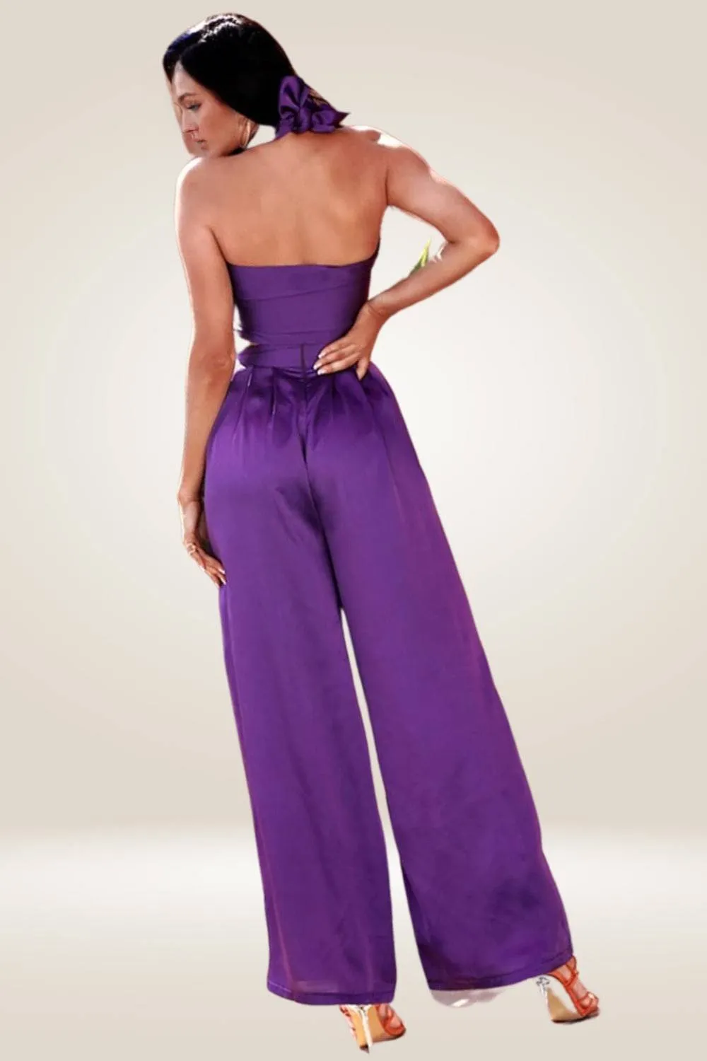 Purple Two Piece Pants Set