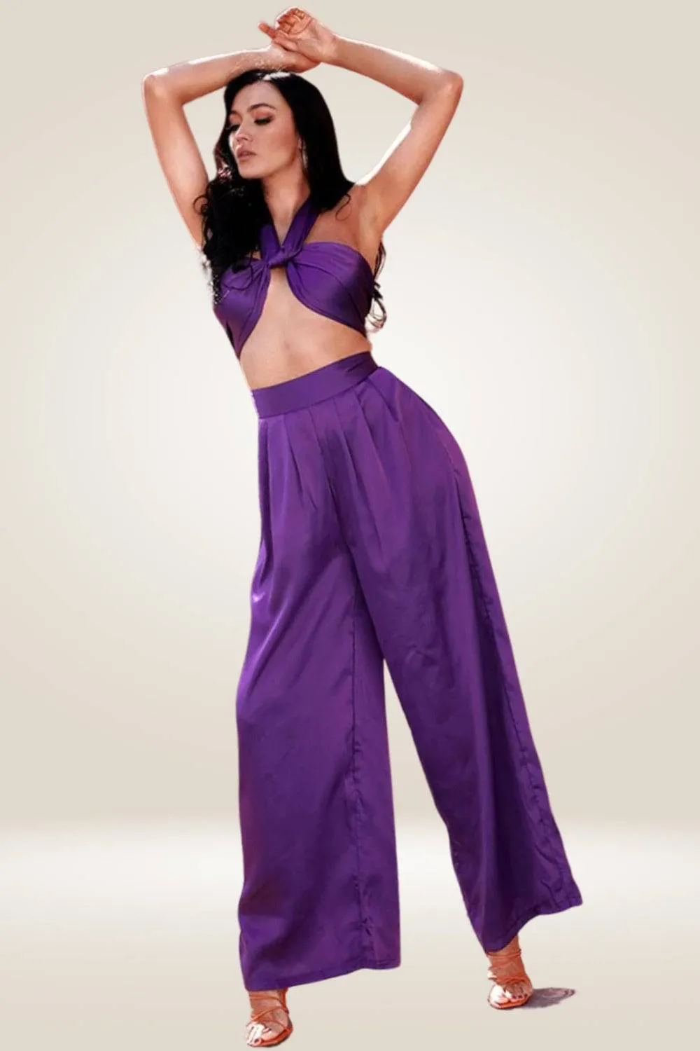 Purple Two Piece Pants Set