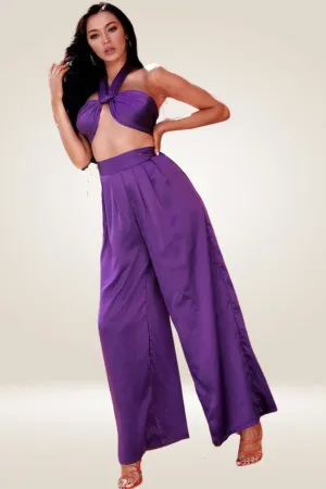 Purple Two Piece Pants Set