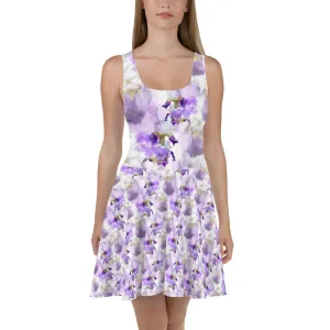 Purple Watercolor Irises - Skater Dress