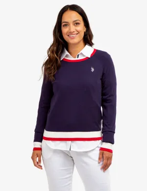 RAGLAN SLEEVE CREW NECK SWEATER