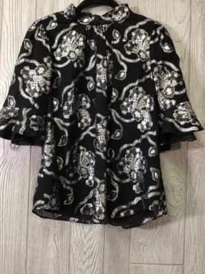 Rebecca Taylor Metallic Blouse Size 4