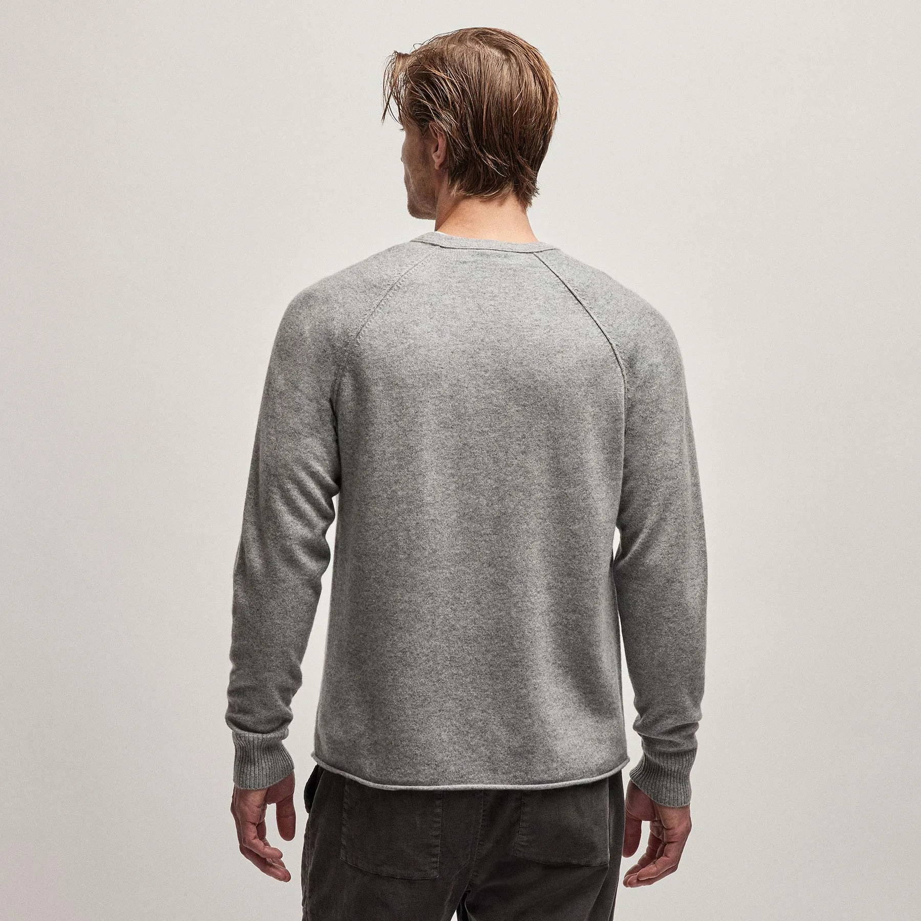 Recycled Cashmere Raglan - Heather Grey