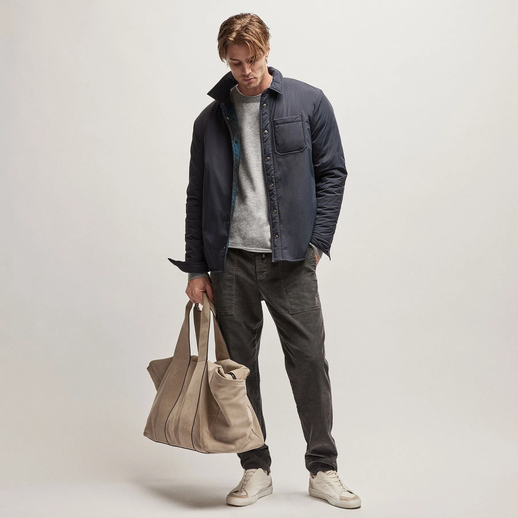 Recycled Cashmere Raglan - Heather Grey