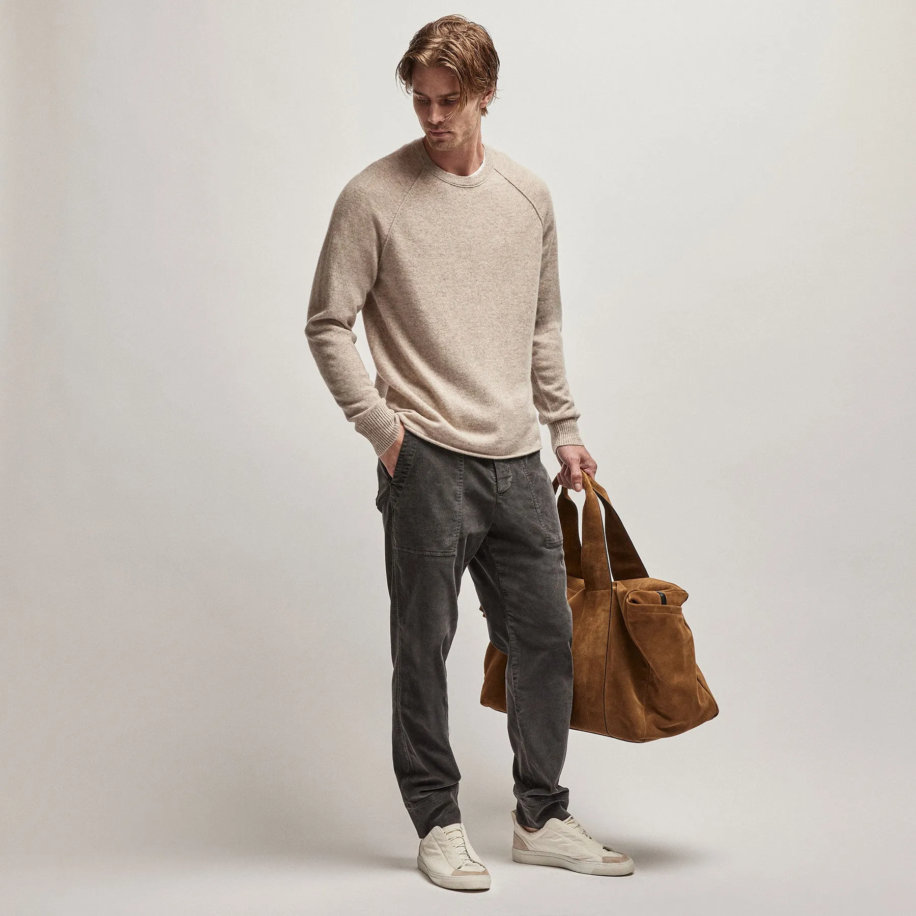 Recycled Cashmere Raglan - Stone