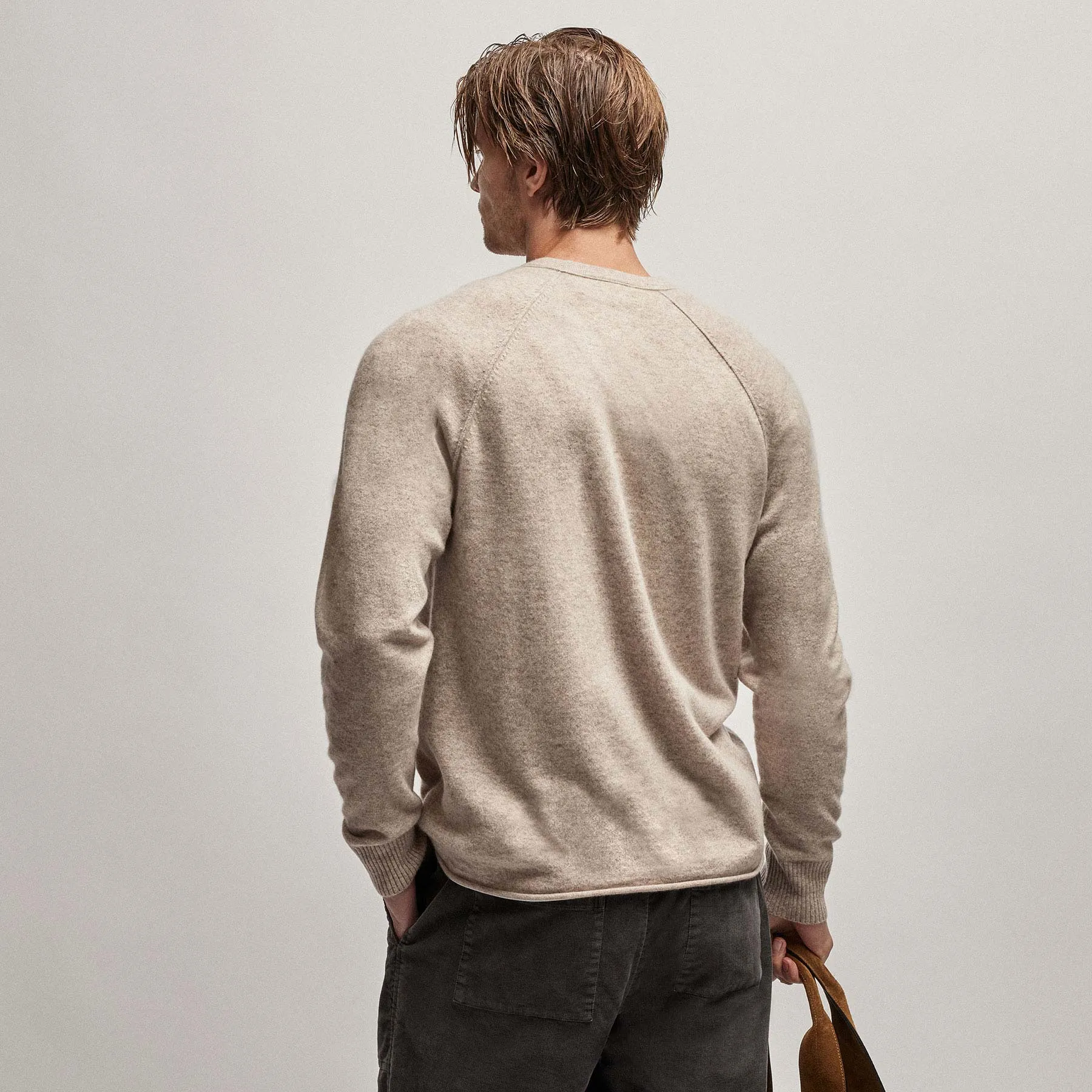 Recycled Cashmere Raglan - Stone