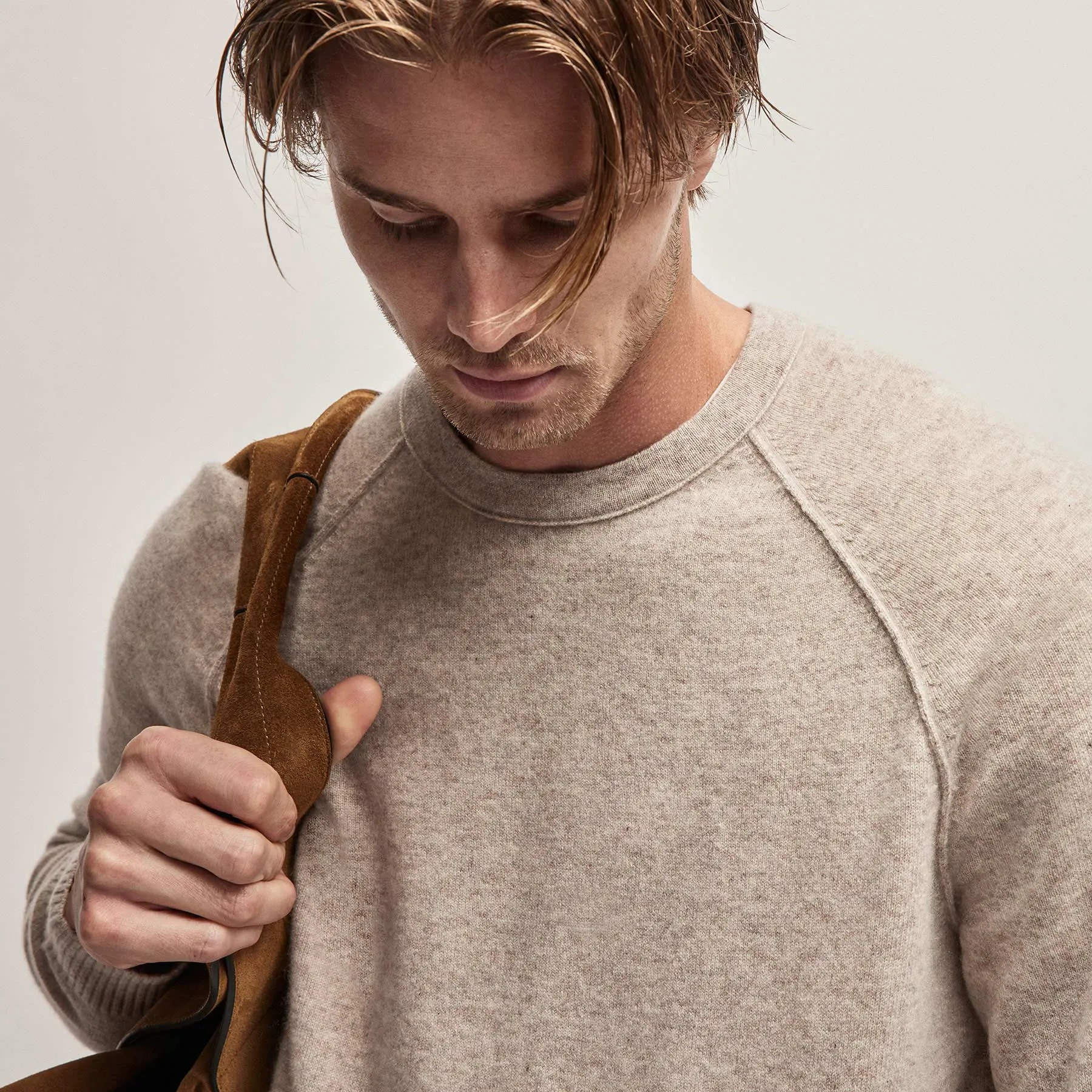 Recycled Cashmere Raglan - Stone