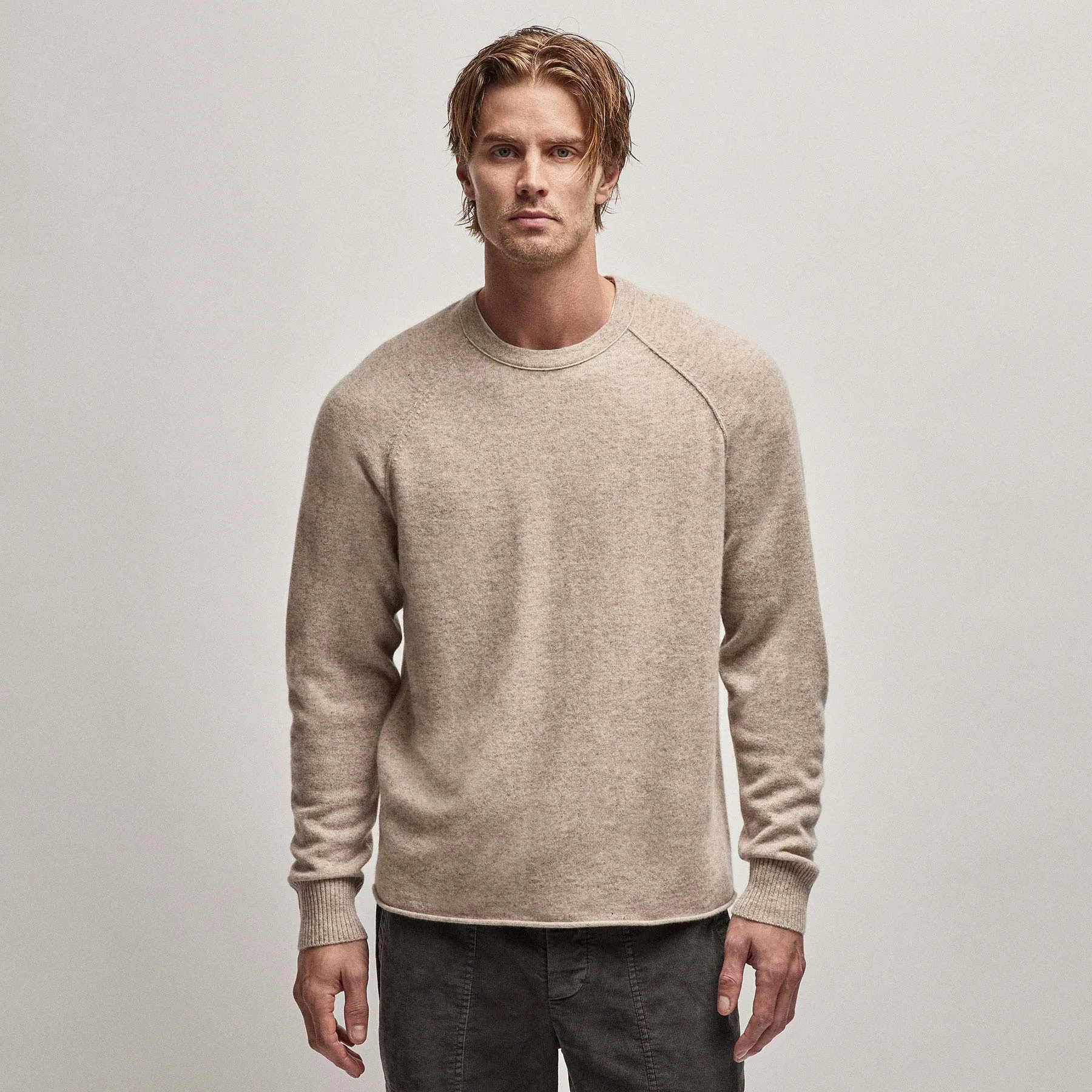 Recycled Cashmere Raglan - Stone
