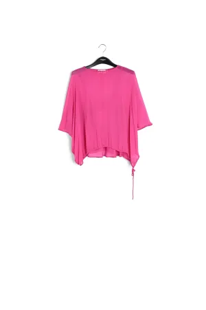 Red voluminous sheer top
