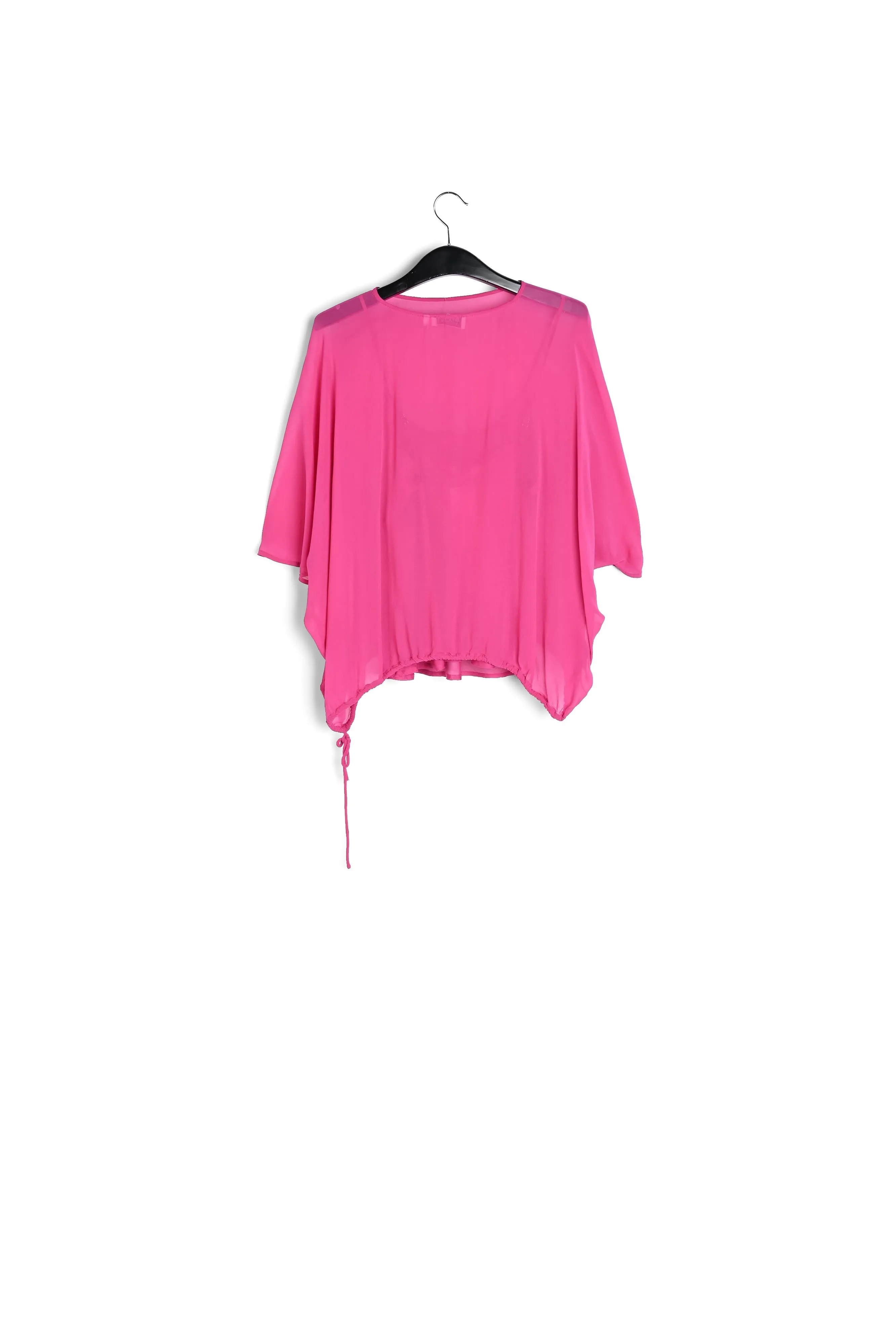 Red voluminous sheer top