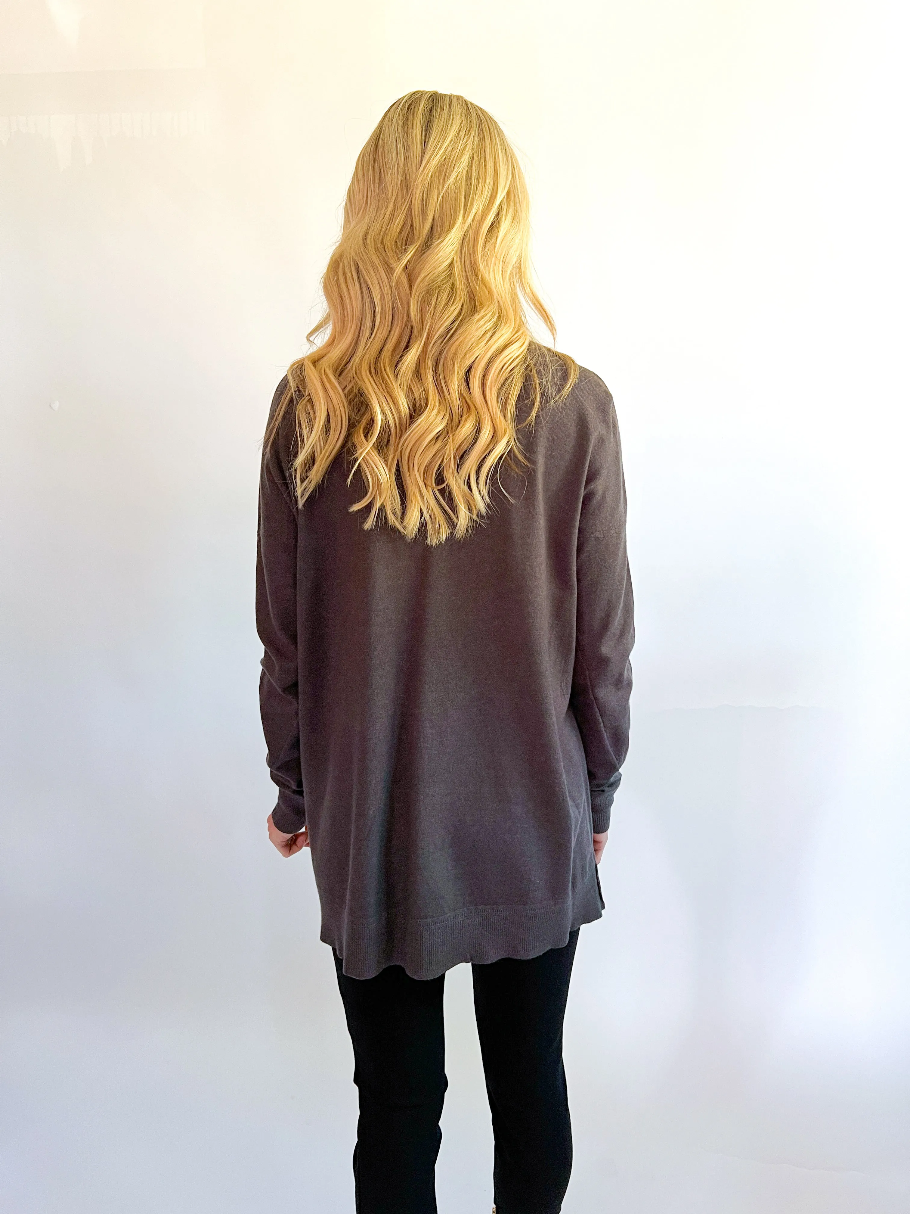 Ribbed Turtleneck Pico Sweater