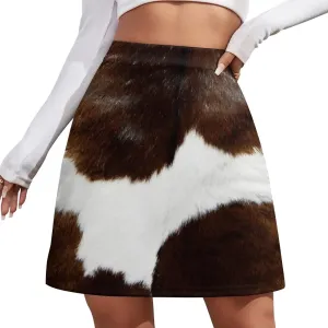 Rustic Ranch Cow Print Mini Skirt